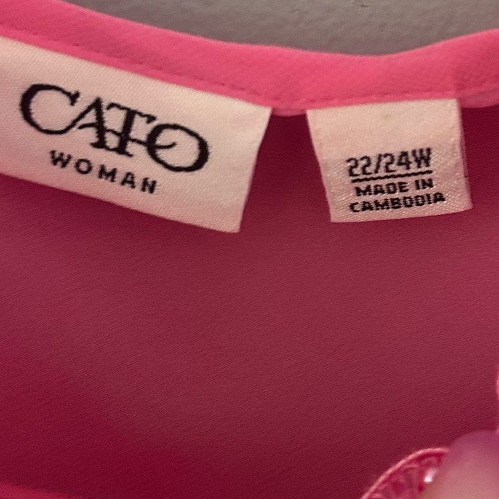 CATO Beaded Pink Lace Sheer Slip Dress Cami Top Plus Size 22/24W - Picture 5 of 5